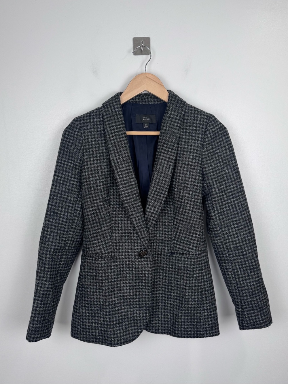 J.Crew Women Parke Houndstooth Wool Blazer Size 00